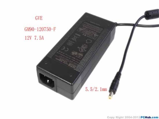 Picture of GVE GM90-120750-F AC Adapter 5V-12V 5.5/2.1mm, IEC C14