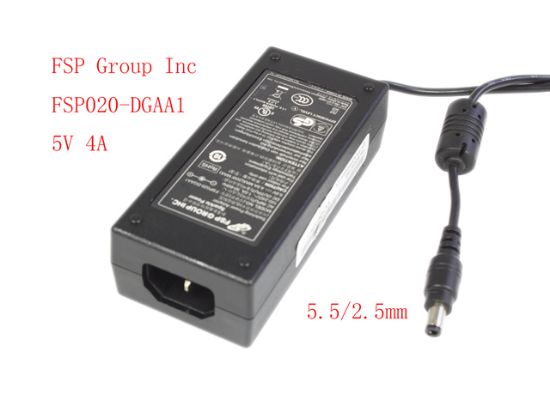 Picture of FSP Group Inc FSP020-DGAA1 AC Adapter 5V-12V 5V 4A, 5.5/2.5mm, 100-240V~1A 50-60hz, 3-Prong