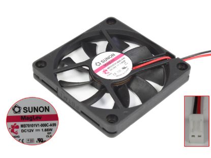 Picture of SUNON MB70101V1-000C-A99 Server - Square Fan sq70x70x10mm, 2-wire, 12V 1.66W