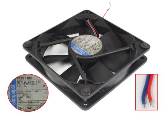 Picture of ebm-papst 4412 FGM Server - Square Fan sq120x120x25mm, 2-wire, 12V 3.2W