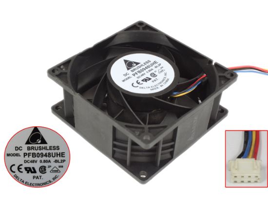 Picture of Delta Electronics PFB0948UHE Server - Square Fan BL2P, sq90x90x38mm, 4-wire, 48V 0.80A