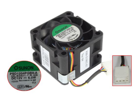 Picture of SUNON PSD1204PQBX-A Server - Square Fan (2).B3821.1.R.GN, sq40x40x28mm, DC 12V 6.0W