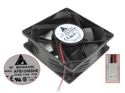 Picture of Delta Electronics AFB1248SHE Server - Square Fan TC50, sq120x120x38mm, 2-wire, DC 48V 0.40A