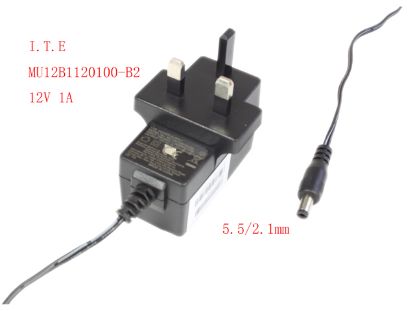 Picture of I.T.E Power Supply MU12B1120100-B2 AC Adapter 5V-12V 12V 1A, 5.5/2.1mm, UK 3P Plug, New