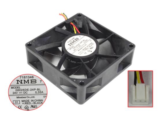 Picture of NMB-MAT / Minebea 08025DE-24P-BL Server-Square Fan 08025DE-24P-BL, 01