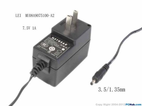 Picture of LEI / Leader MU08A9075100-A2 AC Adapter - NEW Original 7.5V 1A, 3.5/1.35mm, US 2-Pin, New