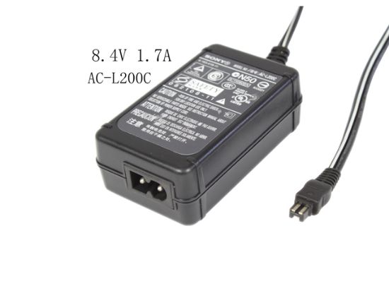 Picture of Sony Common Item (Sony) AC Adapter 5V-12V AC-L200C, 8.4V 1.7A, Rectangular Tip, 2-Prong