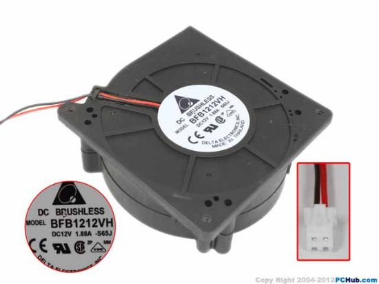 Picture of Delta Electronics BFB1212VH Server - Blower Fan -S65J, br120x120x32mm, 2-wire, DC 12V 1.88A