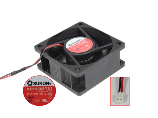 Picture of SUNON KD1206PTS3 Server - Square Fan H.B1229.GN, sq60x60x25mm, DC 12V 0.8W, w50x2x2