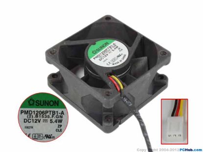 Picture of SUNON PMD1206PTB1-A Server - Square Fan (2).B1535.F.GN, SF60x60x25, w3, 12V 5.4W