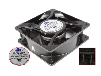 Picture of PROFANTEC P1123HBT-ES Server - Square Fan 115V0.13A, Alum, sq120x120x38mm, 2W