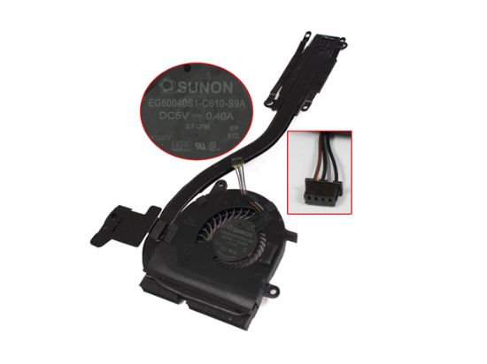 Picture of Dell Latitude 14 E7470 Cooling Fan  AT1DL003ZCL, 5V 0.4A Heatsink, W30x4x4xP