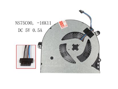 Picture of Delta Electronics NS75C00 Cooling Fan  -16K11, 5V 0.5A Bare, W20x4x4xP, New