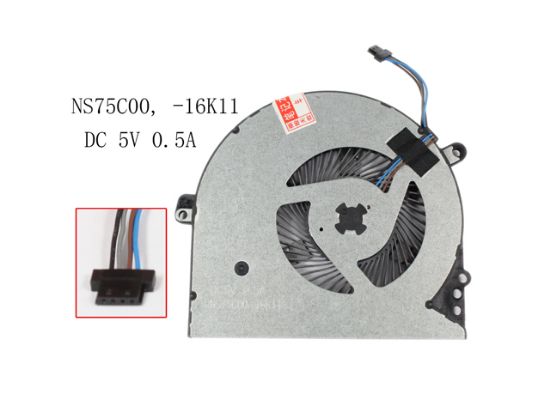 Picture of Delta Electronics NS75C00 Cooling Fan  -16K11, 5V 0.5A Bare, W20x4x4xP, New