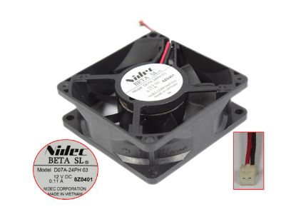 Picture of Nidec D07A-24PH Server - Square Fan 03, sq70x70x25, w20x2x2, 24V 0.11A