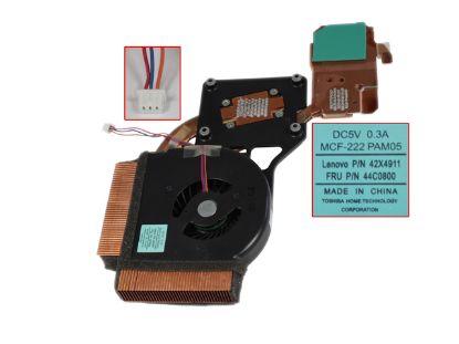 Picture of Lenovo ThinkPad R500 Series Cooling Fan   FRU P/N: 44C0800, P/N:42X4911,MCF-222PAM05,Heatsink Fan (Discrete graphics)