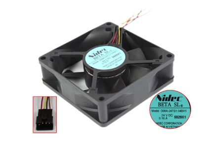 Picture of Nidec D08A-24TS1 Server - Square Fan 04BH1, sq80x80x25mm, w70x 4x 4, DC 24V 0.16A,