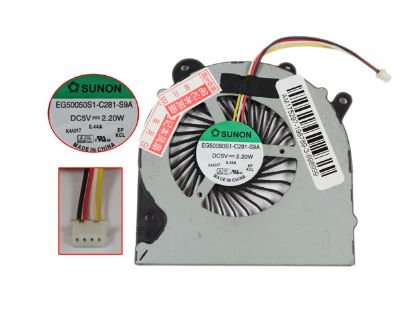 Picture of SUNON EG50050S1-C281-S9A Cooling Fan  5V 2.20W Bare, W30x4x4xP