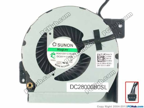 Picture of SUNON MG60120V1-C180-S9A Cooling Fan  5V 2.00W, Bare fan
