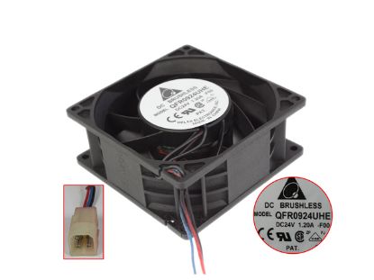 Picture of Delta Electronics QFR0924UHE Server - Square Fan F00, sq90x90x38, w80x3x4, 24V 1.20A