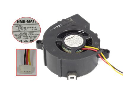 Picture of NMB-MAT / Minebea BM5020-04W-B59 Server - Blower Fan LB4, L57,  bw50x50x20, 3-wire, 12V 0.24A