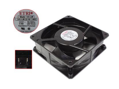 Picture of ETRI 141 LW Server - Square Fan 141LW, sq120x120x38, 2pin, 115V 100mA