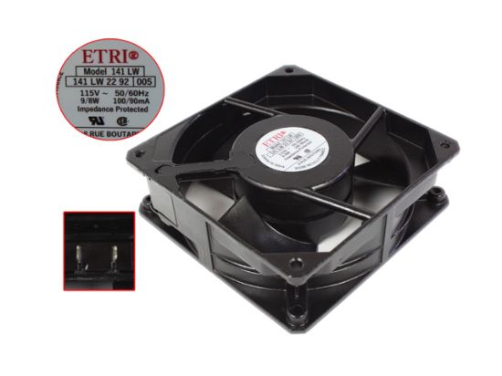 Picture of ETRI 141 LW Server - Square Fan 141LW, sq120x120x38, 2pin, 115V 100mA