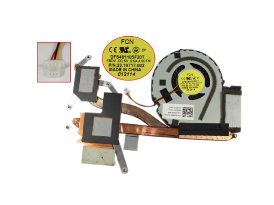 Picture of DFS481105F20T FBDV, P/N:1T55K, 01T55K,  23.10717.002， 5V  0.5A	Cooling Heatsink Fan