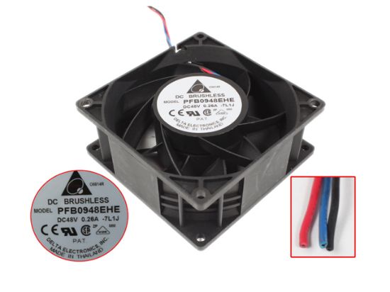 Picture of Delta Electronics PFB0948EHE Server - Square Fan 7L1J, sq90x90x38mm, 3-wire, 48V 0.26A