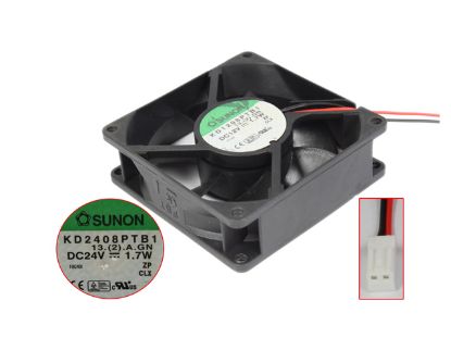Picture of SUNON KD1208PTB1 Server - Square Fan 13.(2).GN, SF80x80x25, w2, 12V 1.7W