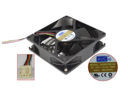 Picture of AVC DS09225B12H Server - Square Fan P099, 12V0.41A, sq92x92x25mm, 4W