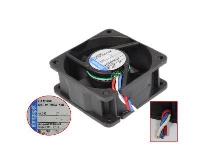 Picture of ebm-papst 614N/12GH Server - Square Fan 24V2.6W, sq60x60x25mm, 3W