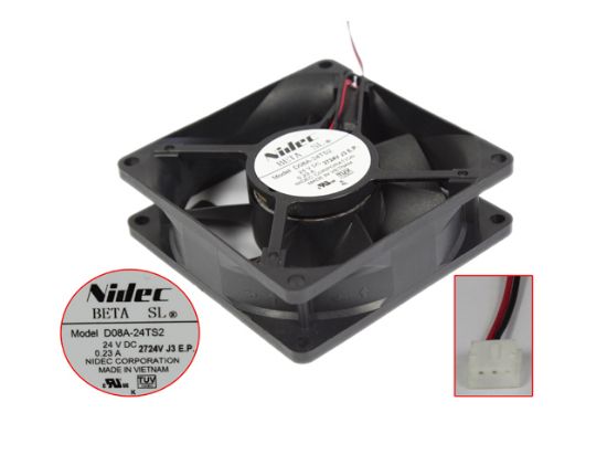 Picture of Nidec D08A-24TS2 Server - Square Fan 24V0.23A, sq80x80x25mm, 2W
