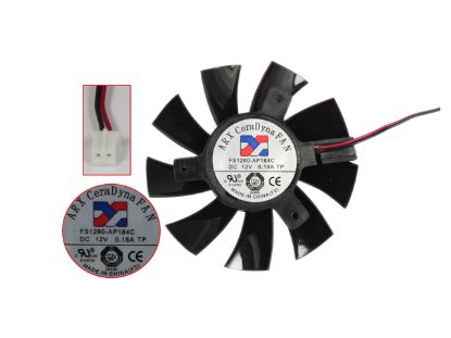Picture of ARX FS1280-AP184C Server - Frameless / GPU Fan TP, 12V 0.18A, W100x4x4, D75xC40, Black