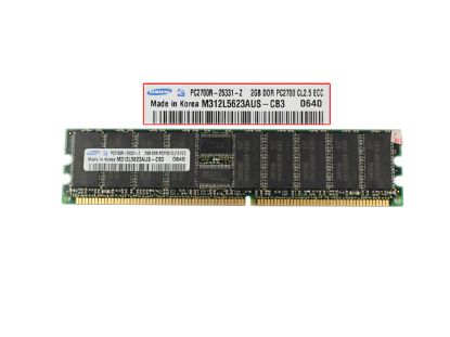 Picture of Samsung M312L5623AUS-CB3 Server DDR-333 2GB, DDR-333, ECC, PC2700R, M312L5623AUS-CB3, M312L5623MTS-CB3，