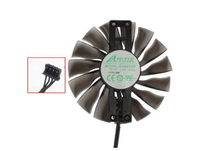 Picture of APISTEK / Rotek GAA8S2H Server - Frameless / GPU Fan PFTA, DC 12V 0.35A, W80x4x4, Dark