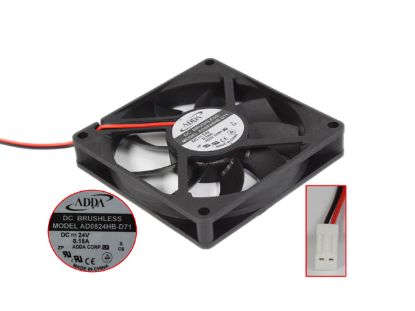 Picture of ADDA AD0824HB-D71 Server - Square Fan sq80x80x15, w105x2x2, 24V 0.18A