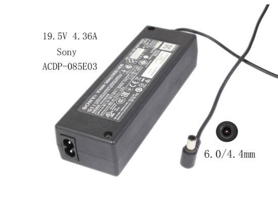 Picture of Sony AC Adapter (Sony) AC Adapter- Laptop 19.5V 4.36A, 6.0/4.4mm WP, 2P, New