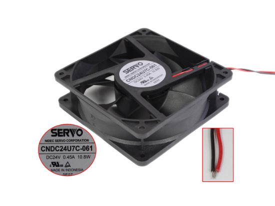 Picture of Japan Servo CNDC24U7C-061 Server - Square Fan DC 24V 0.45A, 120x120x38mm, 2-wire