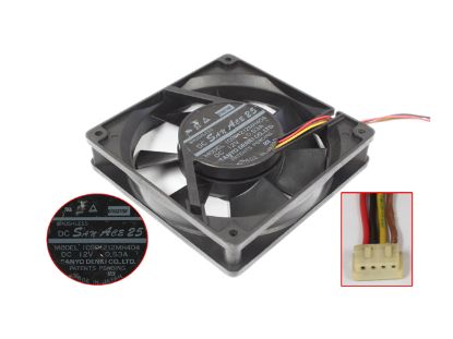 Picture of Sanyo Denki 109P1212MH404 Server - Square Fan sq120x120x25, w100x4x4, 12V 0.53A