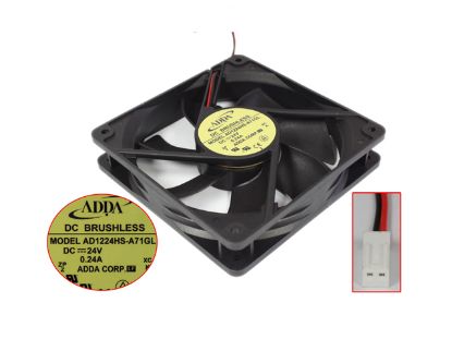 Picture of ADDA AD1224HS-A71GL Server - Square Fan sq120x120x25, 2-wire, 24V 0.24A