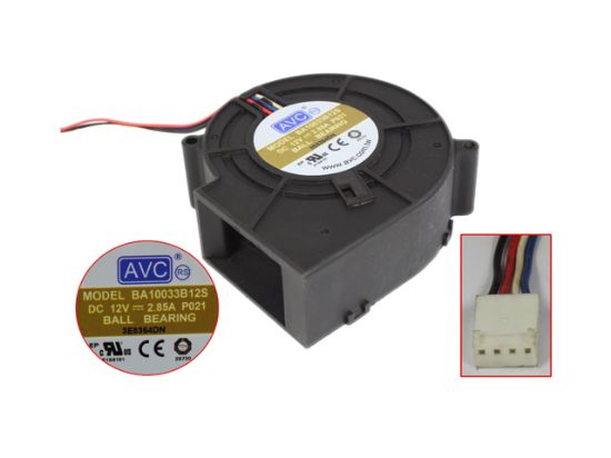 Picture of AVC BA10033B12S Server - Blower Fan P021, sq95x95x33, w90x4x4, 12V 2.85A