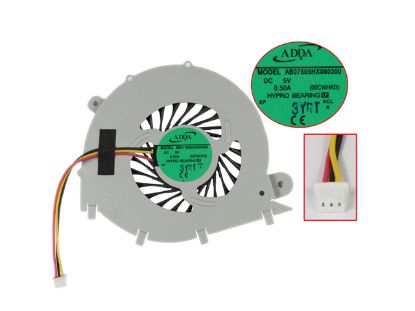 Picture of ADDA AB07505HX080300 Cooling Fan  00CWHKD, 5V 0.50A, w20x3x3