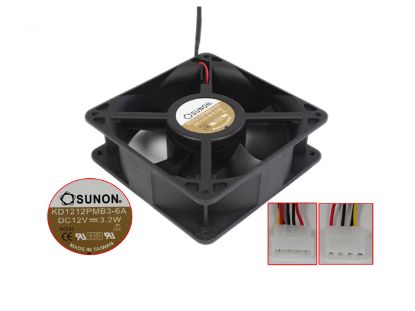 Picture of SUNON KD1212PMB3-6A Server - Square Fan sq120x120x38mm, 2-wire,  DC 12V 3.2W