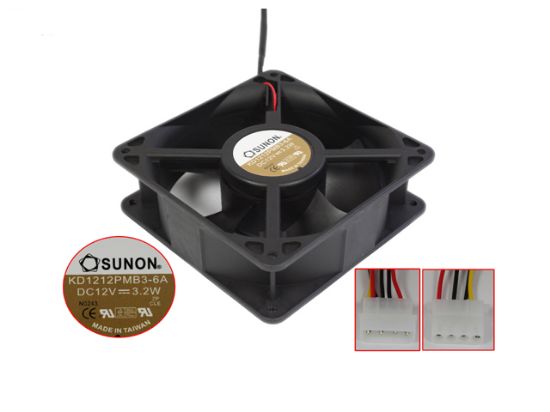 Picture of SUNON KD1212PMB3-6A Server - Square Fan sq120x120x38mm, 2-wire,  DC 12V 3.2W