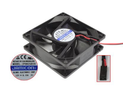 Picture of Jamicon JF0825B1H-R Server - Square Fan 12V0.19A, sq80x80x25mm, 2W