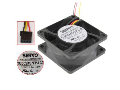 Picture of Japan Servo TUDC24S7FP-L30 Server - Square Fan sq60x60x25, w80x3x4P, DC 24V 0.2A