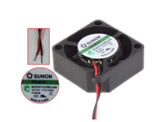 Picture of SUNON MC25101V2-000U-A99 Server - Square Fan sq25x25x10, 2w, DC 12V 0.45W