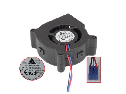 Picture of Delta Electronics BFB0512LD Server - Blower Fan 9F49R, sq50x50x20, 3-wire, 12V 0.15A