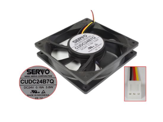 Picture of Japan Servo CUDC24B7Q Server - Square Fan , sq120x120x25mm, 3-wire, DC 24V 0.16A